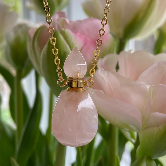 COPY - Rose Quartz Bottle Pendant - Picture 3 of 3